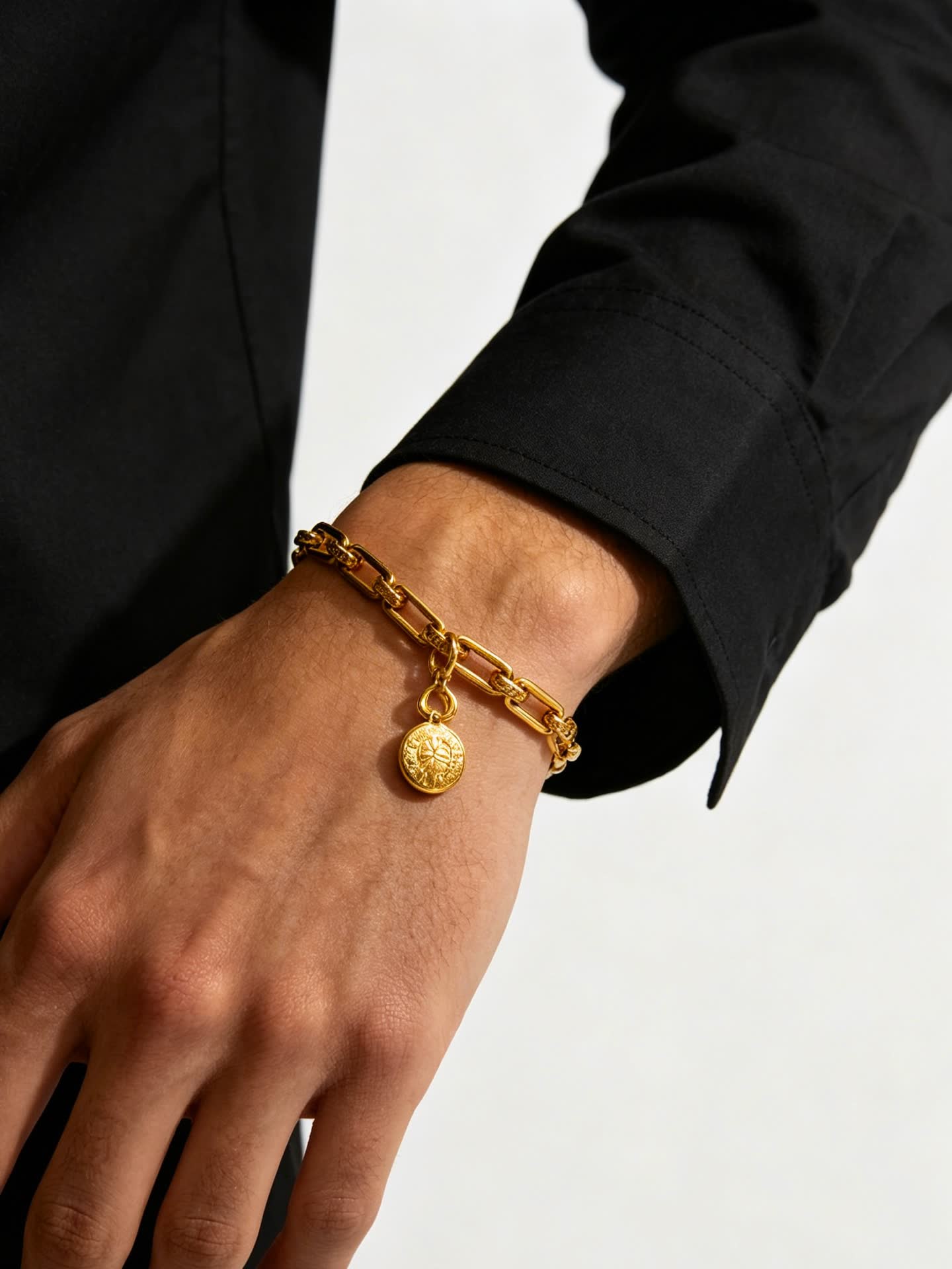 Chrome Hearts Gold Bracelet with Medallion